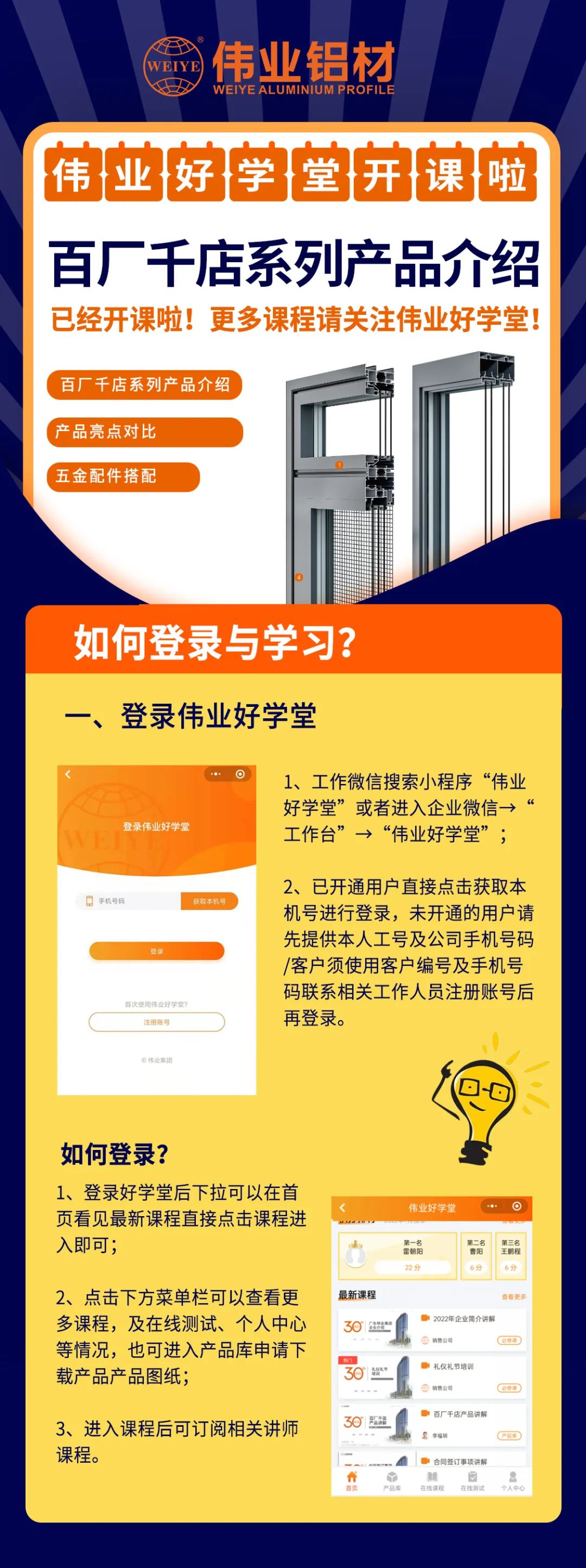開課啦！百廠千店系列產(chǎn)品介紹已上線偉業(yè)好學(xué)堂，快get最新課程