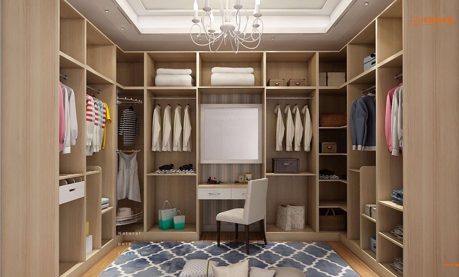 Rural wood-grain wardrobe