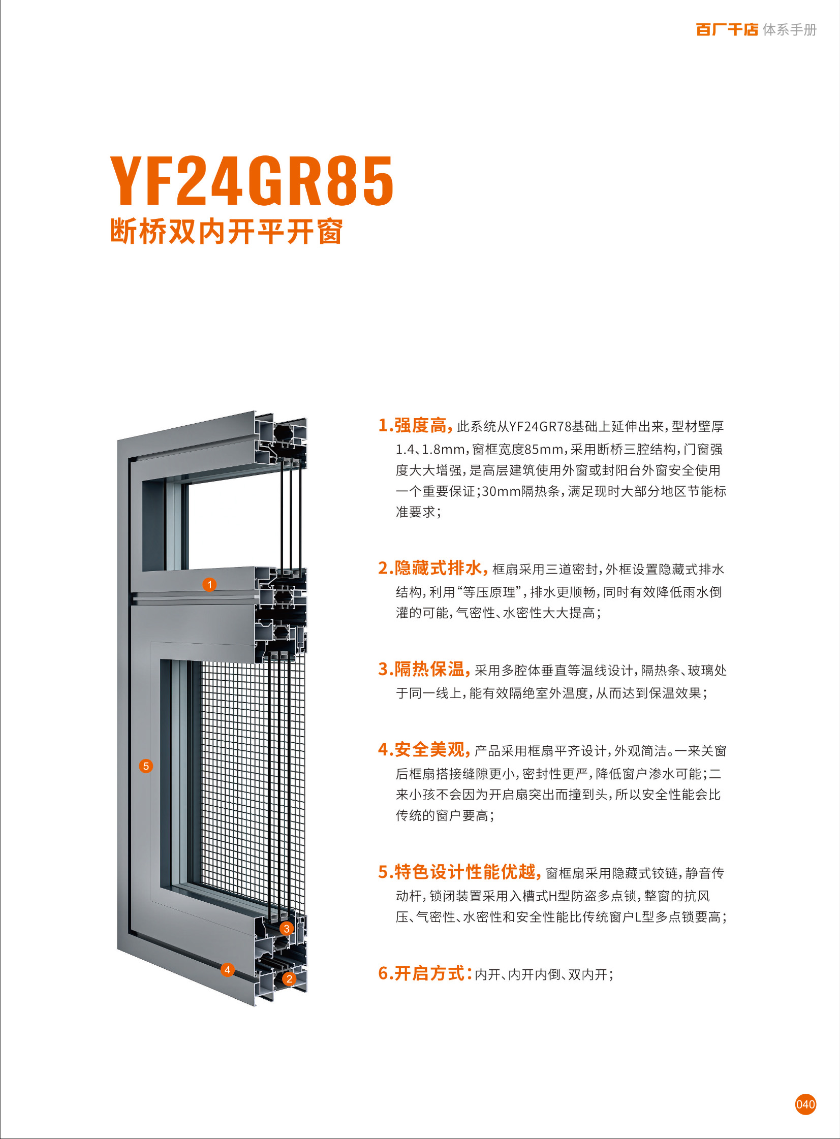 WY-YF24GR85隔熱窗紗一體雙內(nèi)開